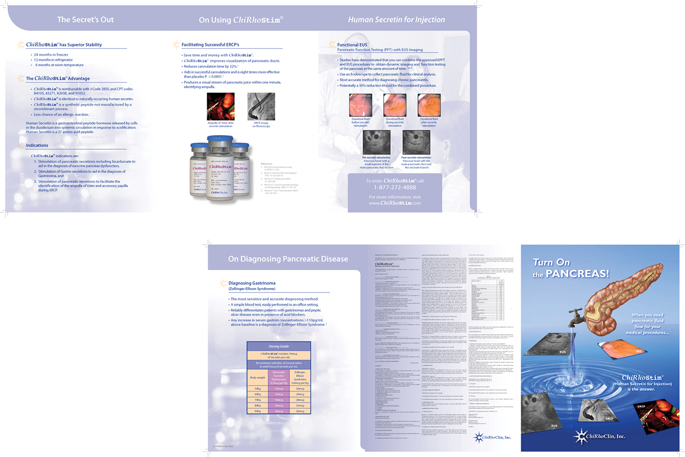 Brochure 10 : Chirhoclin Tri Fold brochure featuring Chirostim Human Secretin for Injection