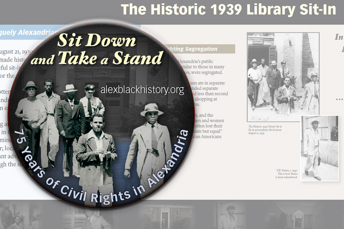 ABHM button : Button for Alexandria Black History Museum commemorating 75 years of Civil Rights