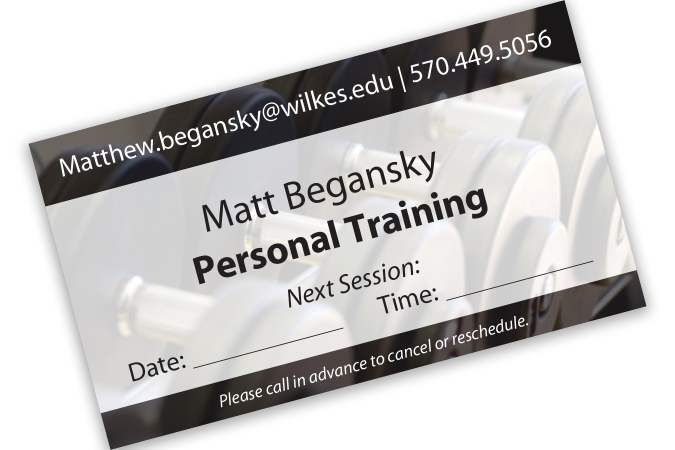 Matt Trainer : Personal training session cards 