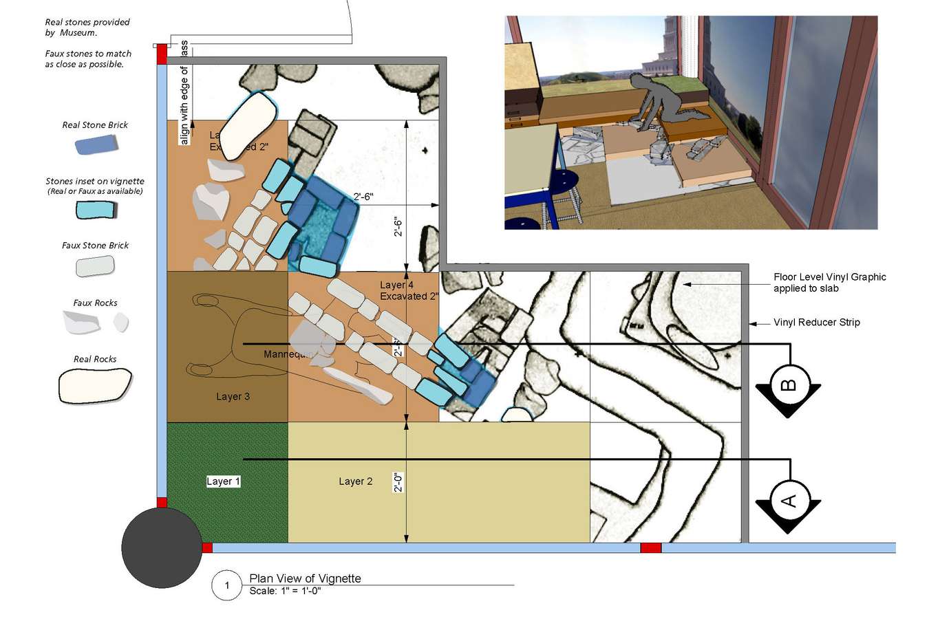 7 CAAM Floor : Archaeology demonstration area simulates dig site, tools, and typical soil and artifacts for discovery