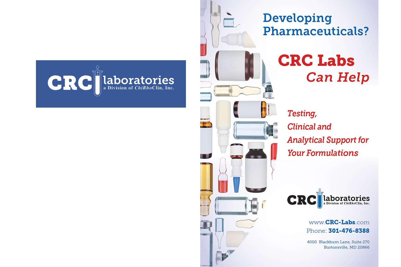 CRC logo & page : CRC Laboratories logo and marketing materials 