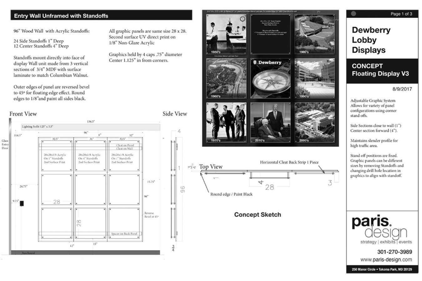 Dewb Lobby Drwg : Design for new wall display in Dewberry headquarters in Fairfax, VA