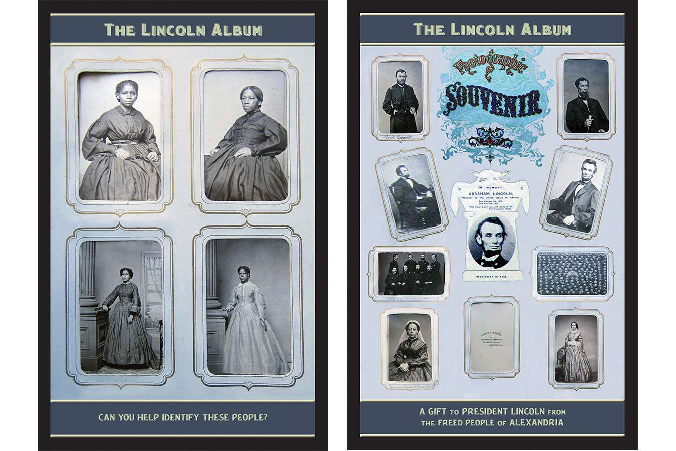 3 Linc Alb : This Lincoln Album contains many pages of souvenir photos, and Cartes de Visite