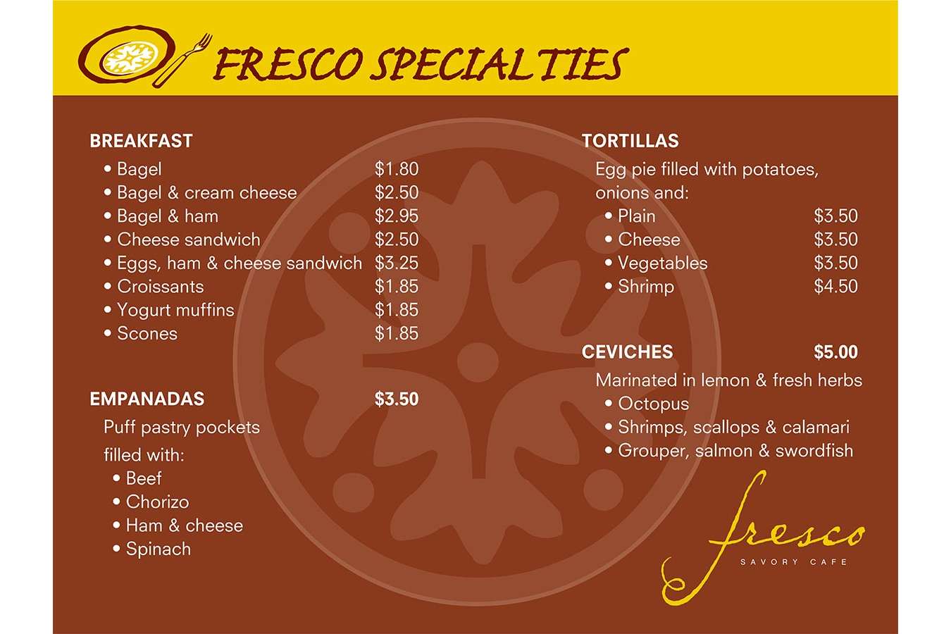 Display Grfx 6 : Fresco menu over counter display