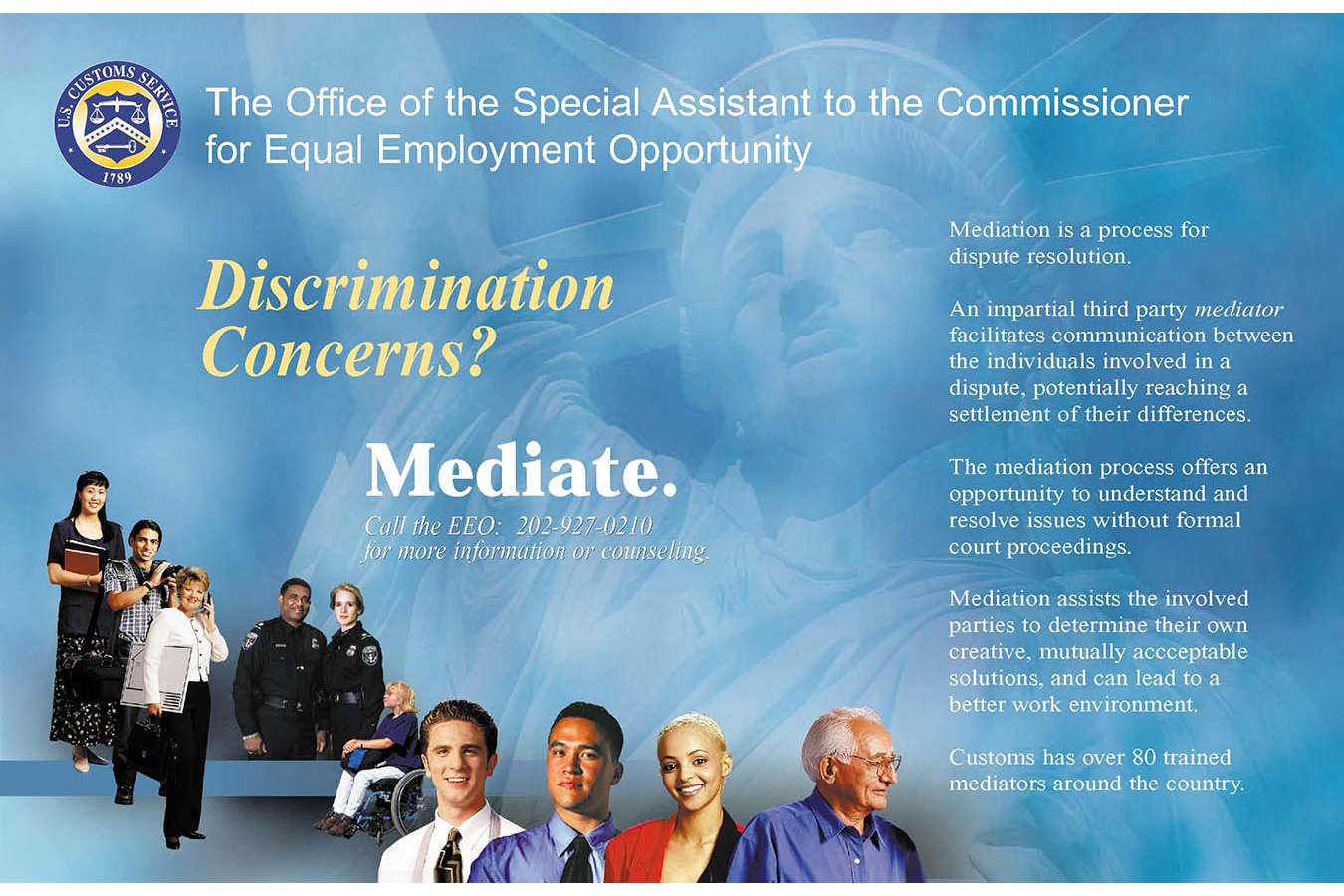 EEO Front : Equal Employment Opportunity office Poster for US Custos