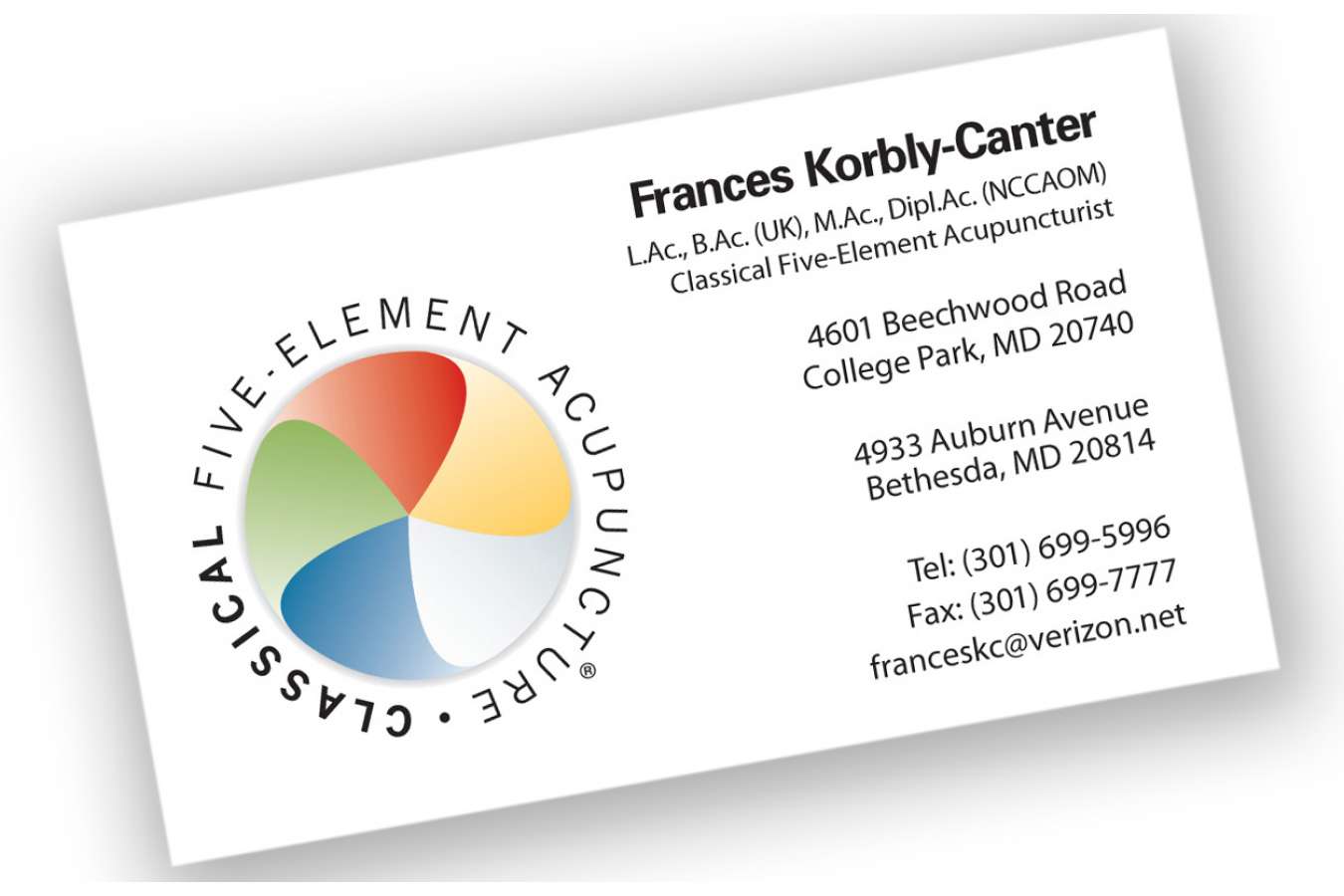 Frances : Business Card for classical five element acupuncturist