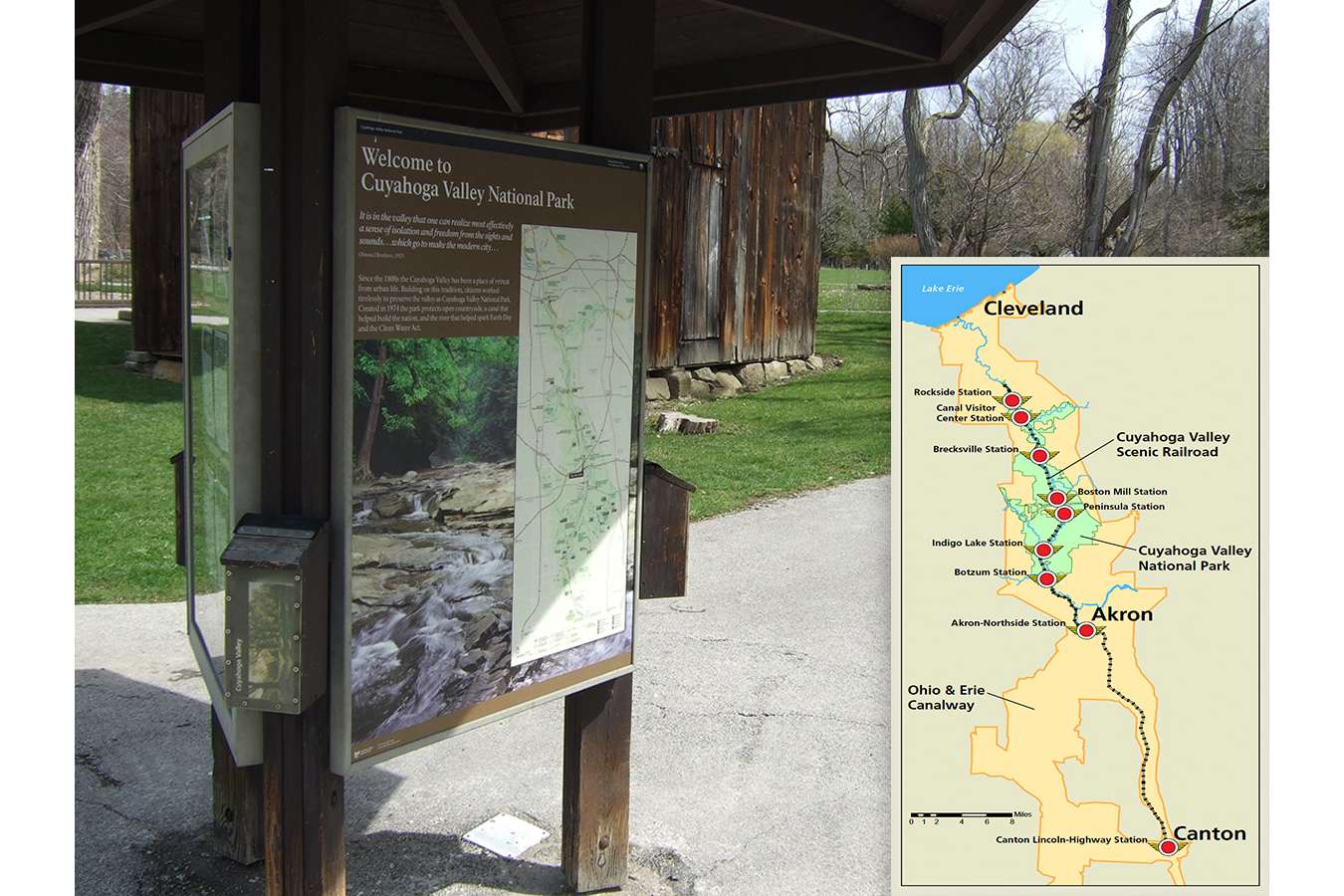 CUVANPS1 : Waysides for the Cuyahoga Valley National Park include new logos, maps and partnership branding 