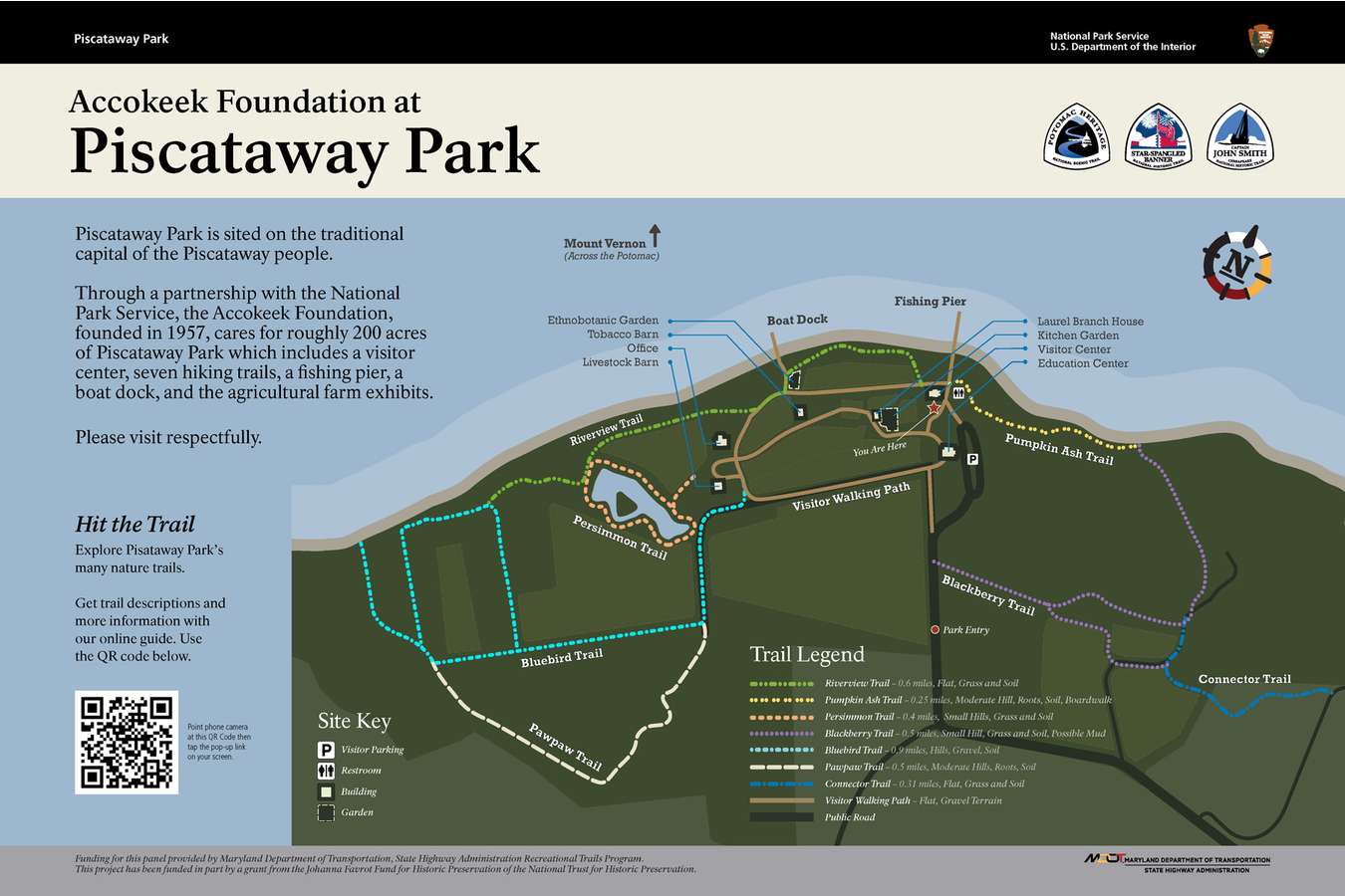 1  Map : QR codes lead to various self-guided tours and give deeper information on subjects.