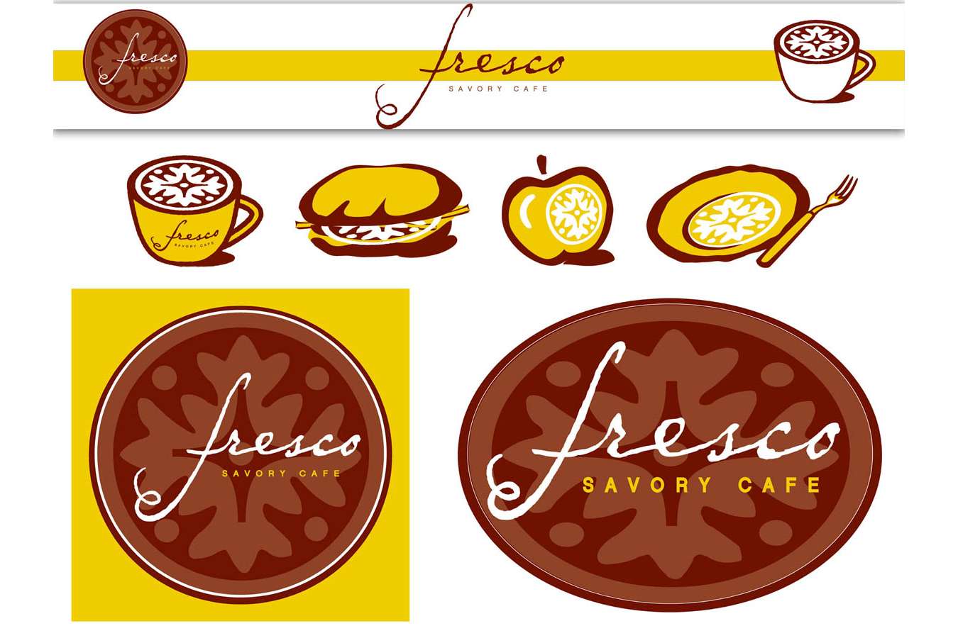 Fresco Logos : Branding developed for napkins, signage and menus