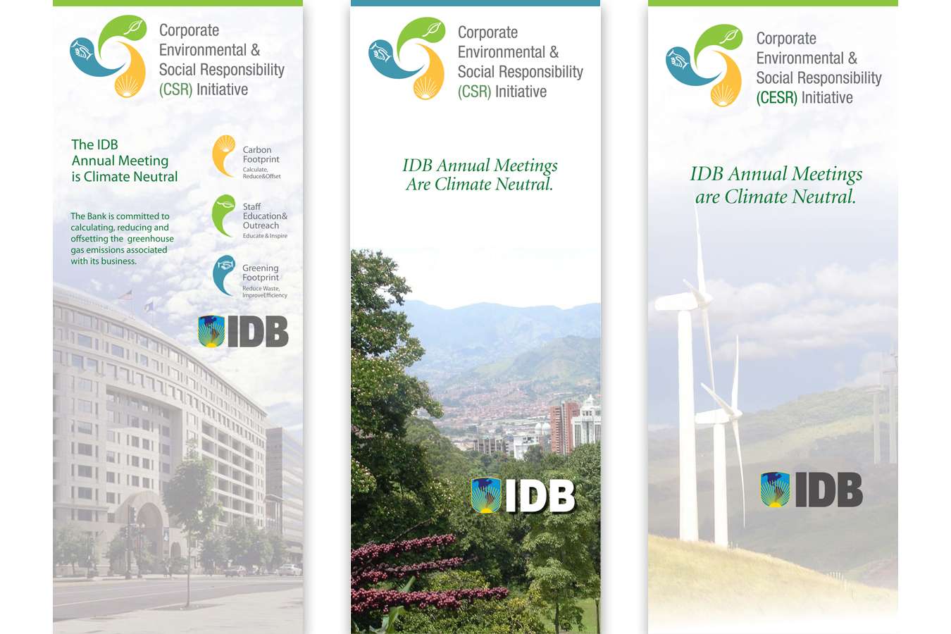 IDB 3 banners : IDB Climate Neutral Meeting Banners 