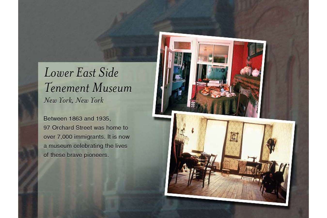 NTHP nytm : For the New York Tenement Museum, custom distressed wood frame created